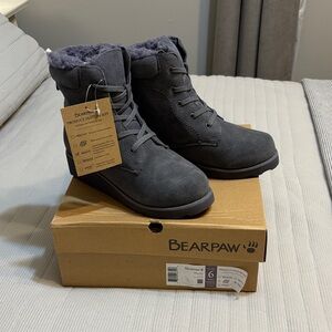 BearPaw Charcoal Suede Ankle Boots